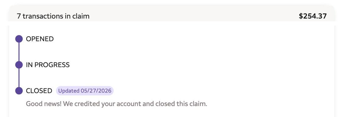 A bank claim closed in the cardholder's favour
